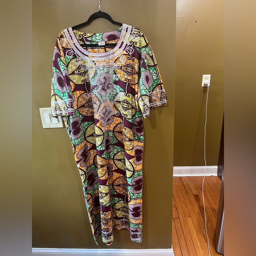 Advance Apparel African print dress with pockets free size